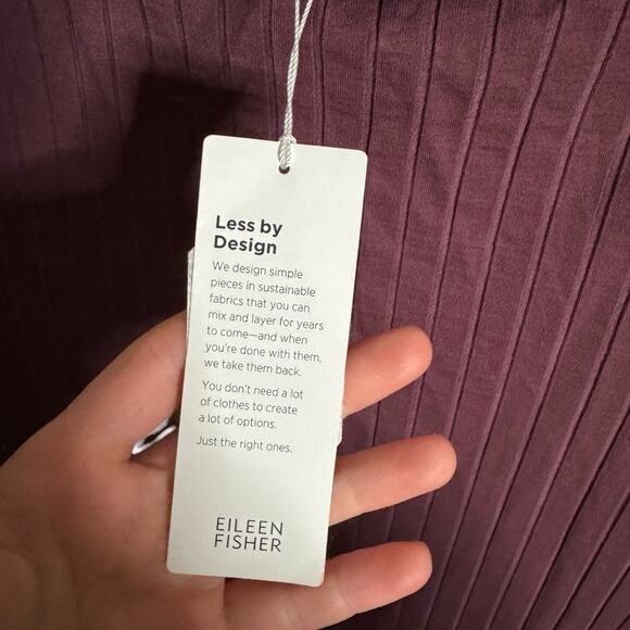 Eileen Fisher Funnel Neck 3/4 Ribbed Mini Dress XS - Picture 8 of 10